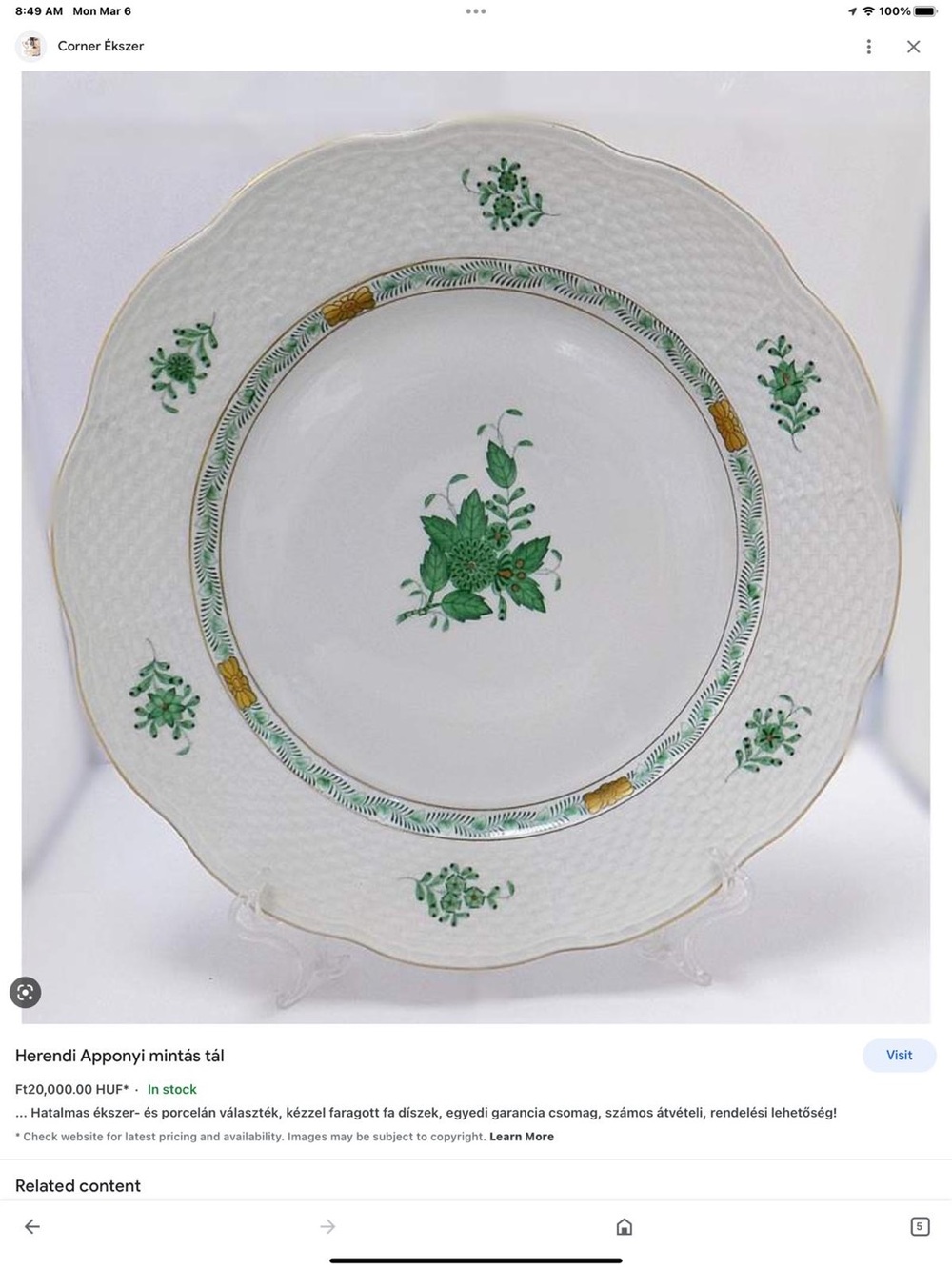 Beautiful Apponyi Salad Plates by Herend